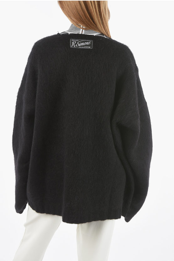 Raf Simons Boiled Wool Oversized V Neck Sweater Women Glamood Outlet