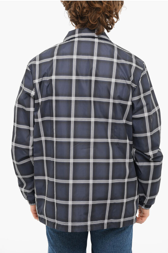 Adidas Check Print Q Coach Lined Windbreaker Men Glamood Outlet