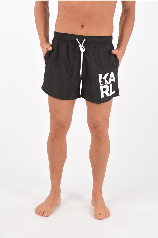 Karl Lagerfeld Classic Swim Shorts With Print Men Glamood Outlet