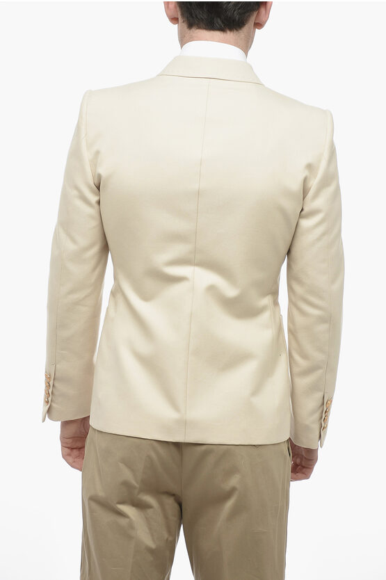 Gucci Double Breasted Cotton Blazer With Peak Lapel Men Glamood Outlet