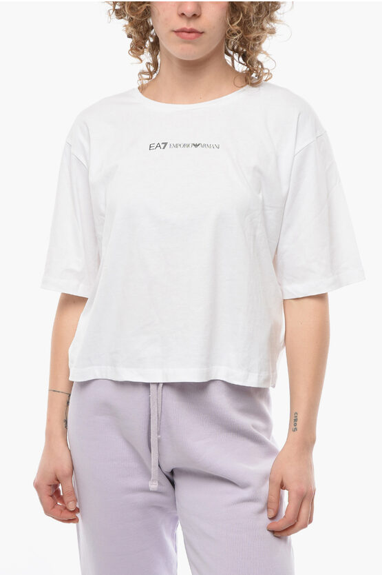 Armani EMPORIO Crew Neck T Shirt With Contrasting Logo Lettering Women