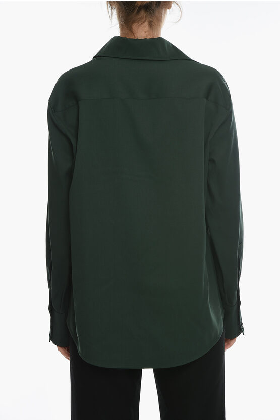 Jil Sander Spread Collar Relaxed Fit Wool Shirt Women Glamood Outlet