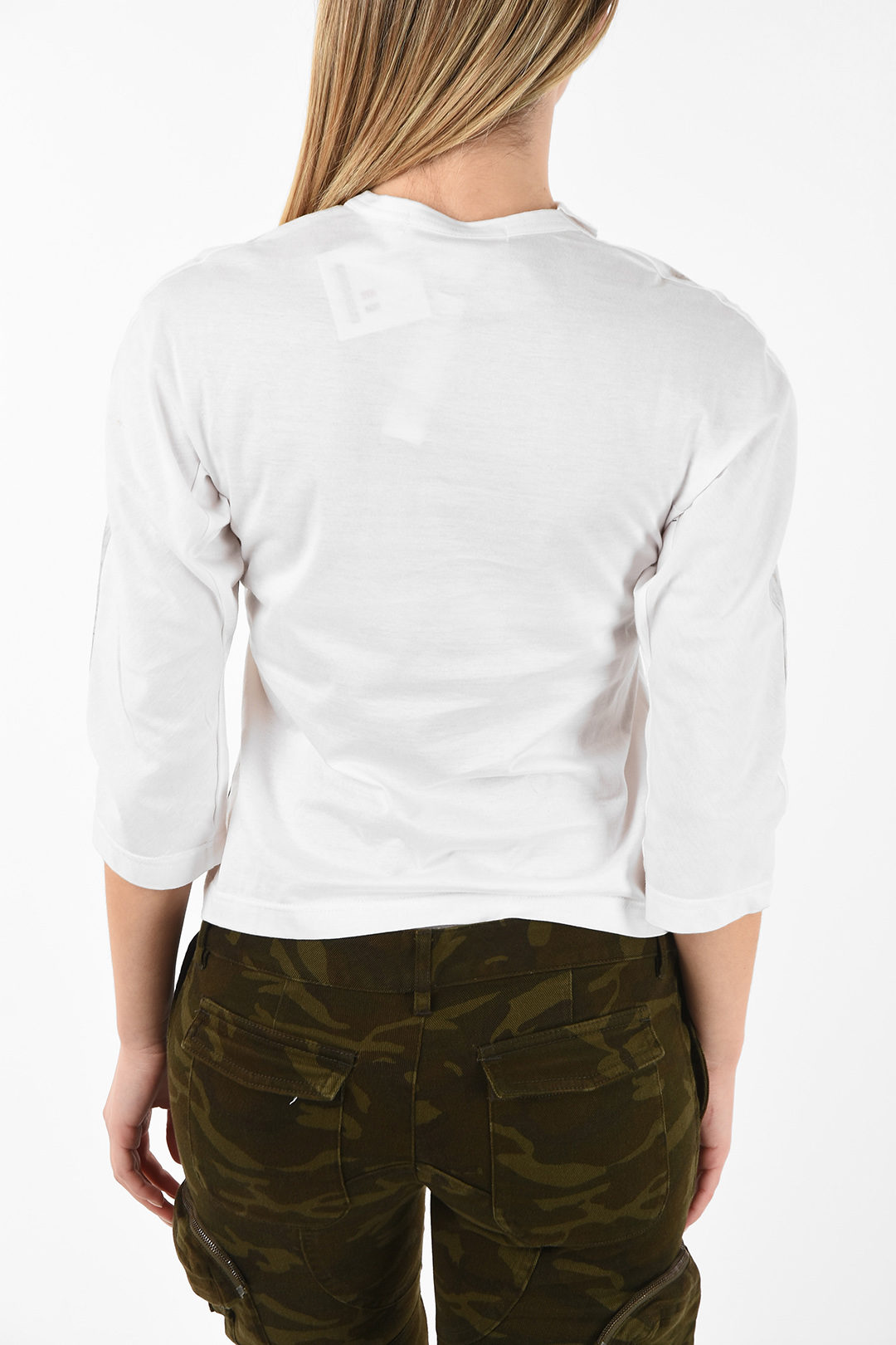 Comme Des Garcons Sleeve Printed T Shirt Asymmetrical Collar Women Glamood Outlet