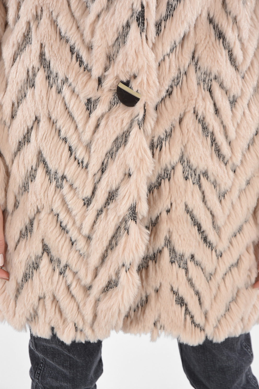 Stella McCartney 1 Button Jacquard Eco-fur Coat women
