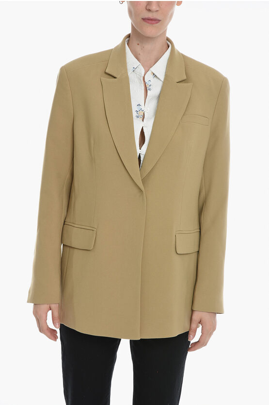 Notes Du Nord 1-button Oliana Blazer With Flap Pocket In Neutral