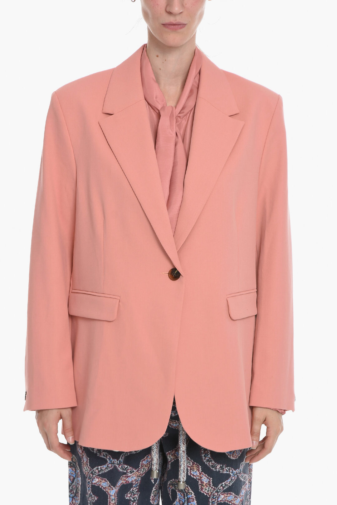 1-Button Oversized HAVEN Blazer with Flap Pocket