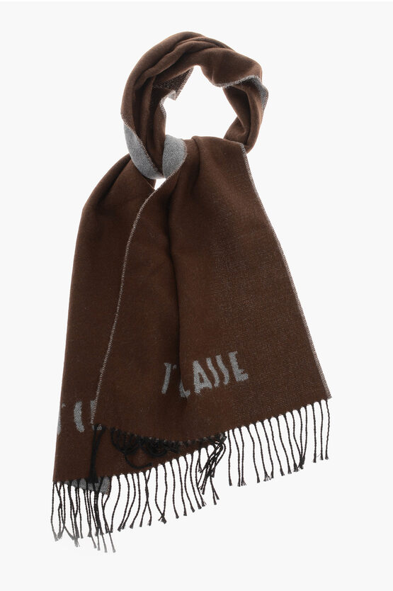 Shop Alviero Martini 1 Classe Solid Color Scarf With Embroidery Logo