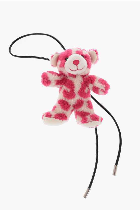 Moncler 1 Jw Anderson Two-tone Teddy Bear Charm With Adjustable Lace In Pink