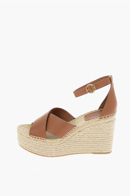 Tory Burch cm leather SELBY Wedge espadrilles women Glamood