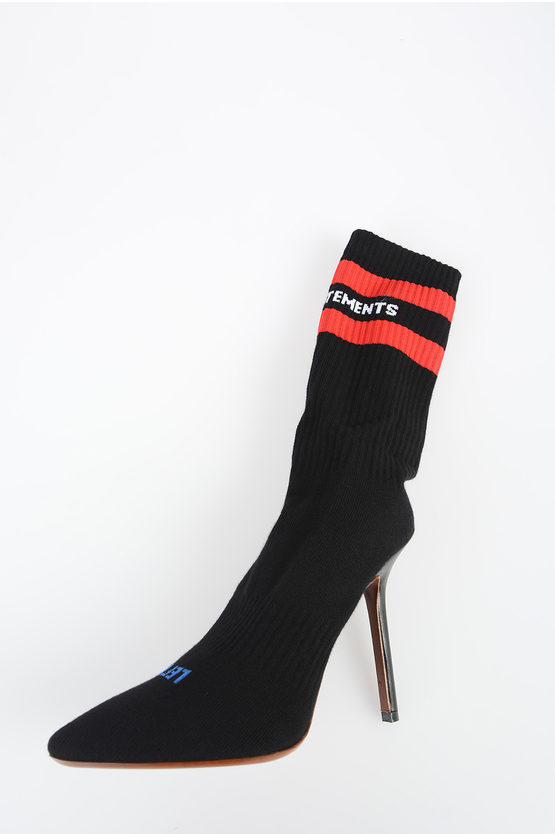 Vetements 11cm Fabric Socks Boots In Black