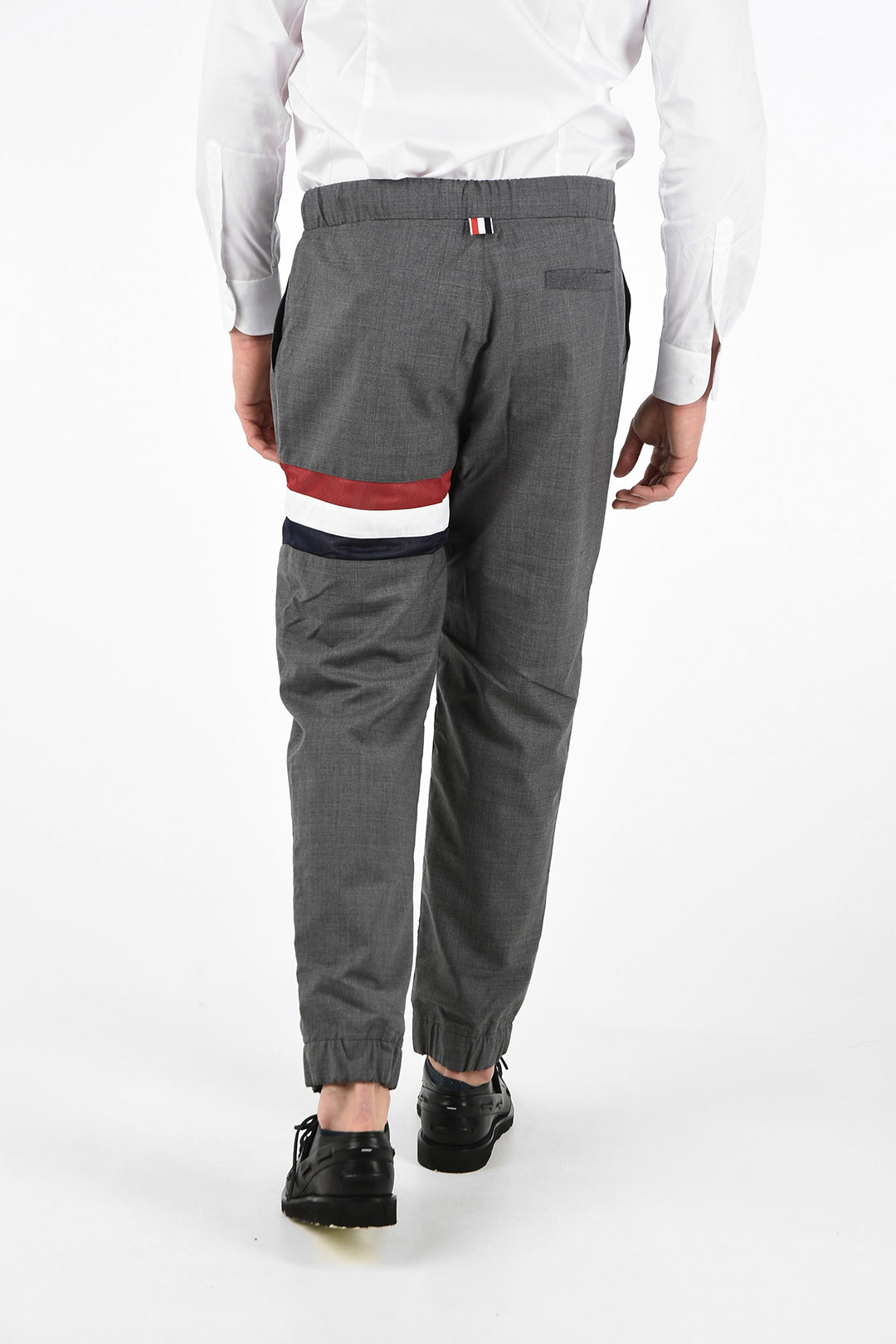 Thom Browne 120's Wool RWB STRIPE Joggers men - Glamood Outlet Thom Browne 120's Wool RWB STRIPE Joggers men - Glamood Outlet