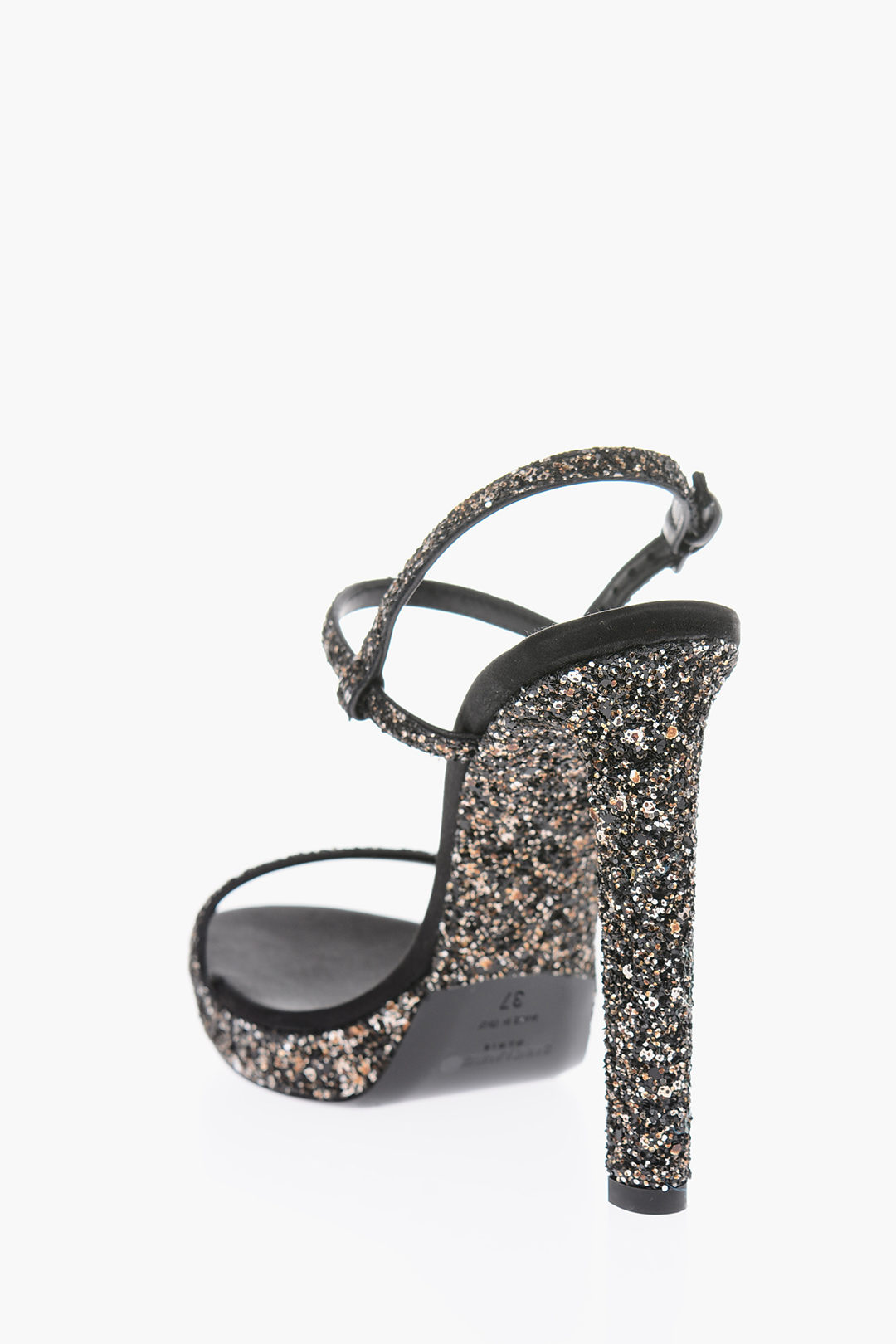Saint Laurent 12cm glitter ankle strap sandals women Glamood Outlet