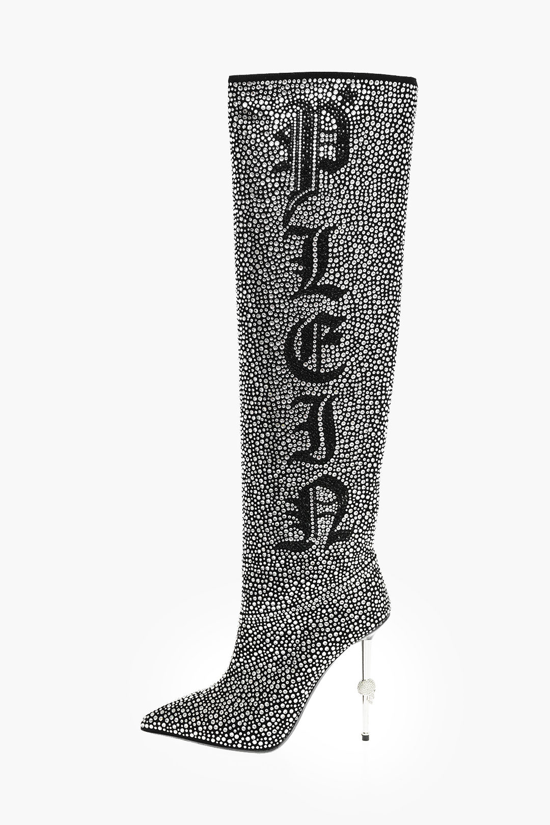 fascisme US dollar afbetalen Philipp Plein 13cm leather over the knee boots with all over crystal women  - Glamood Outlet