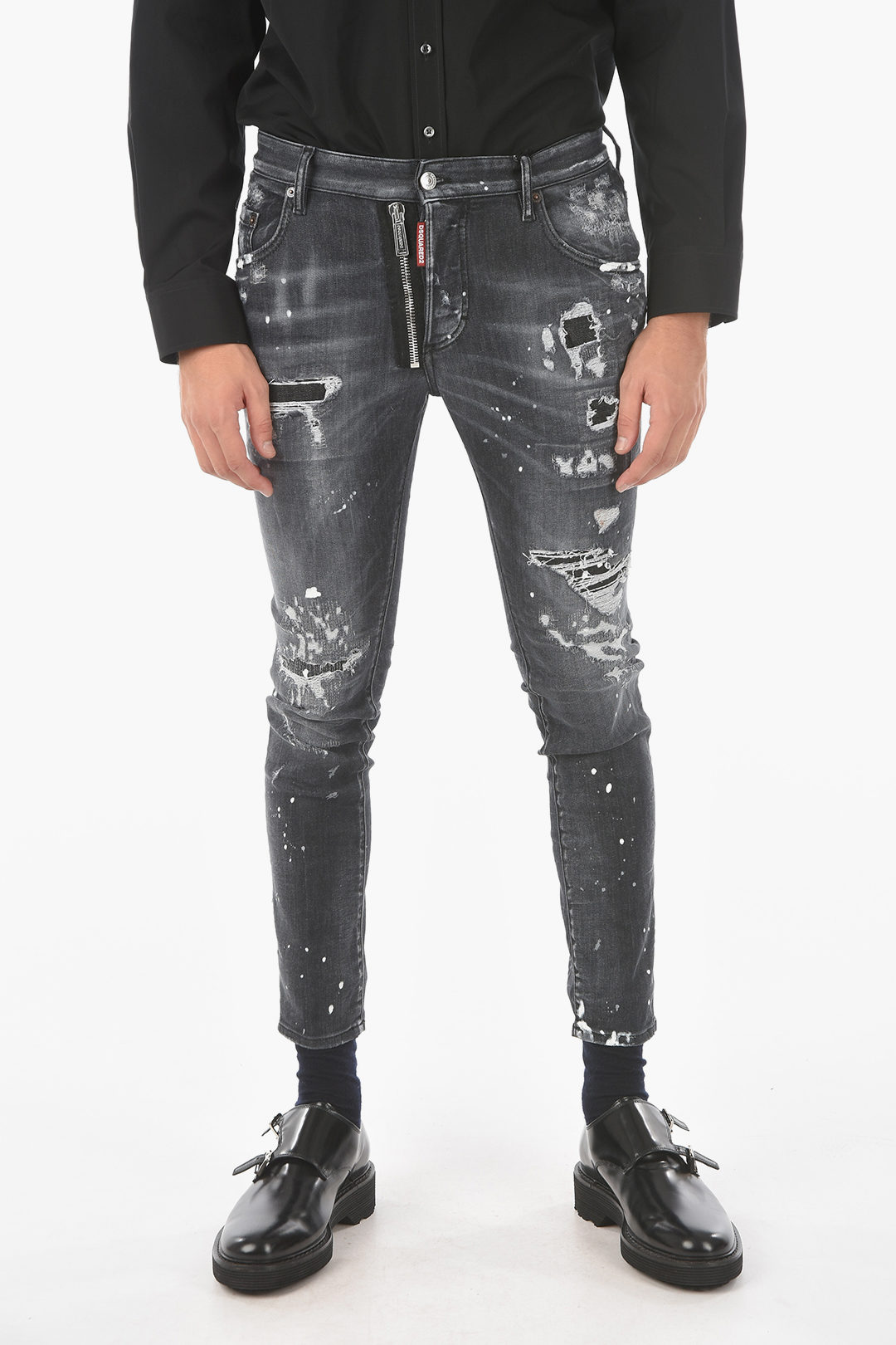 Dsquared2 14cm Vintage Effect SUPER TWINKY Jeans men - Glamood Outlet
