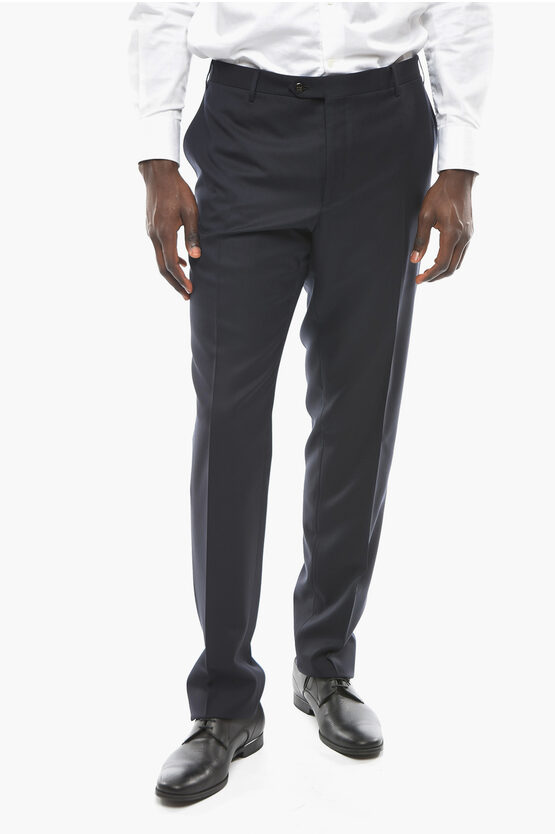 Corneliani Cc Collection Fil A Fil Wool Pants With Belt Loops