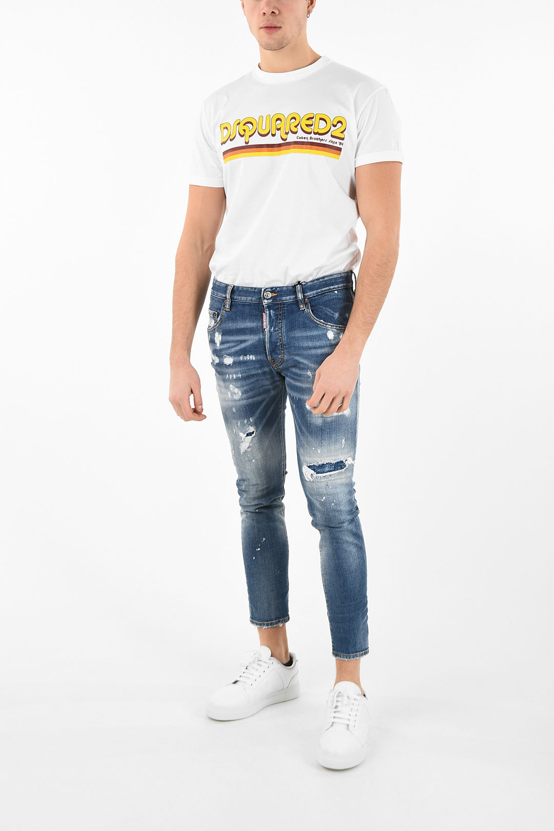 15cm Distressed Capri SKATER Jeans