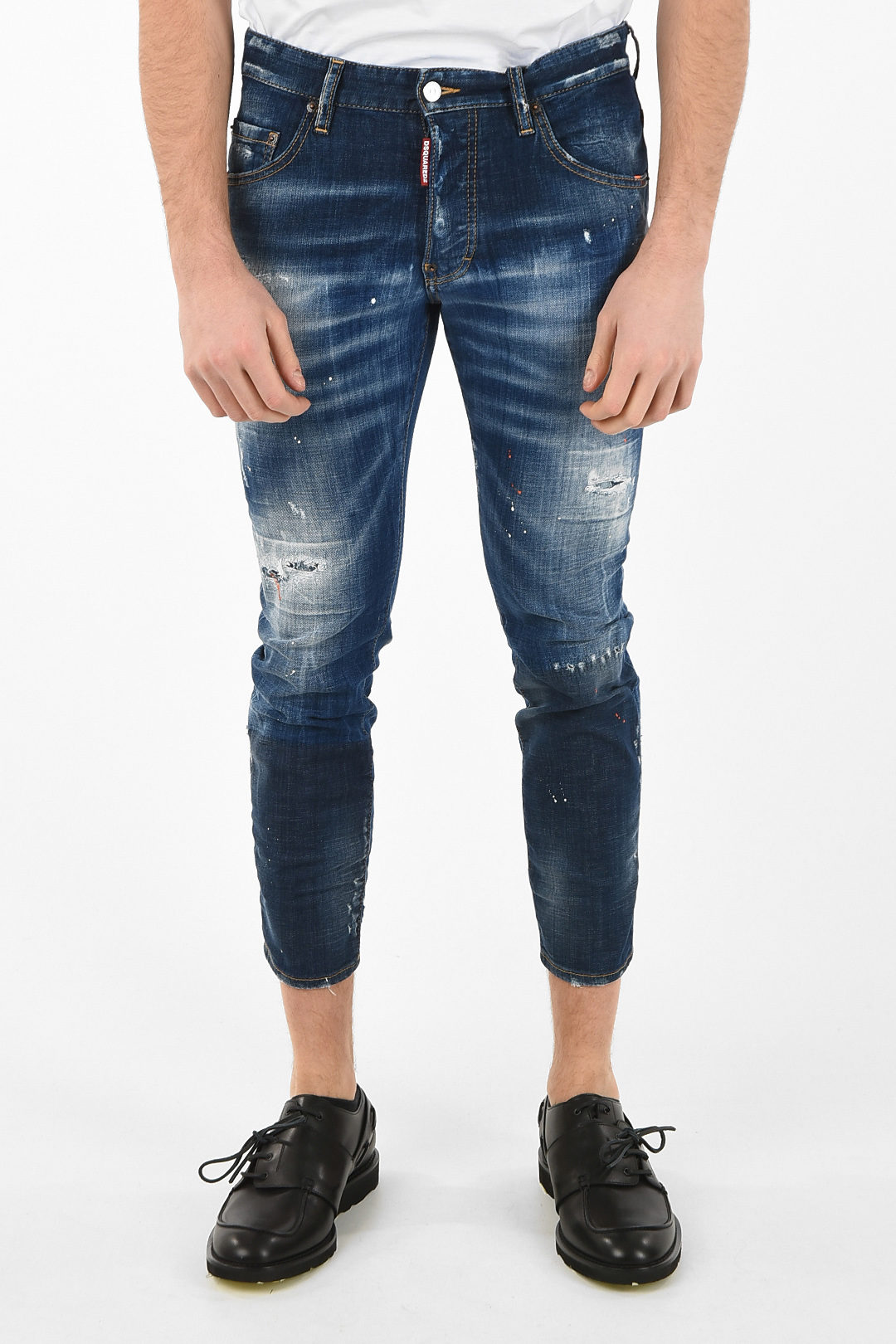 Dsquared2 15cm Distressed Printed SKATER Jeans men - Glamood Outlet