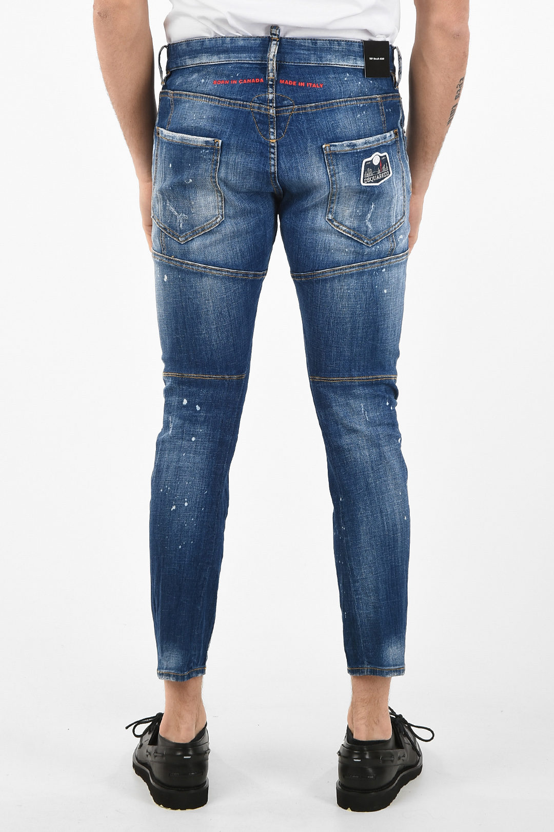 Dsquared2 15cm Printed Capri TIDY BIKER Jeans herren - Glamood Outlet