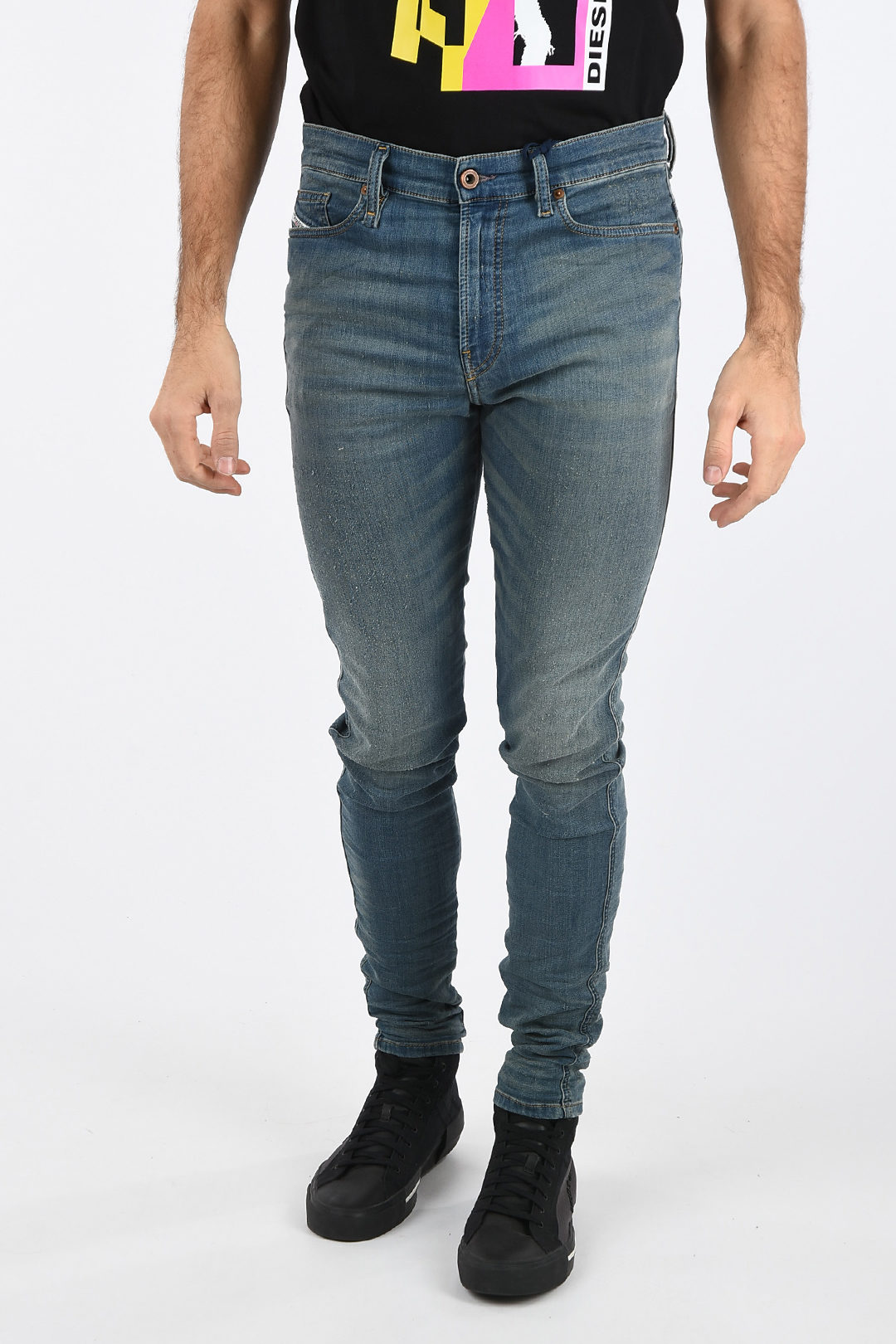 Troosteloos staal verzonden Diesel 15cm Stone Washed D-REEFT-NE Jogg jeans men - Glamood Outlet