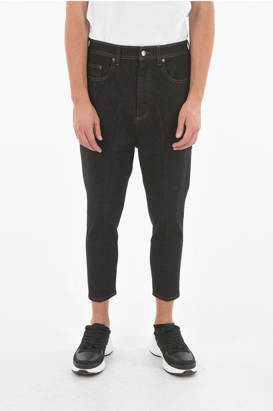 Shop Neil Barrett 15cm Stretch Denim Slouch Fit Jeans