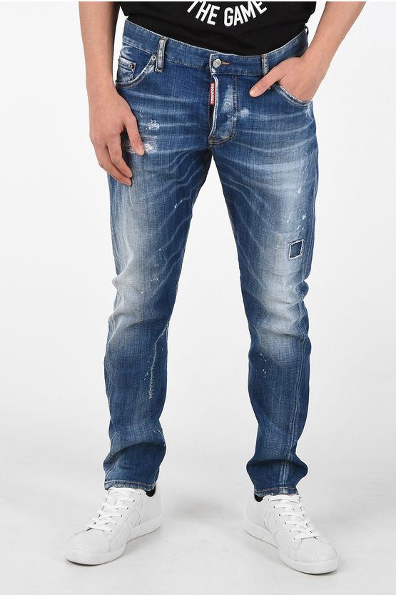 DSQUARED2 大人気SEXY TWIST JEAN DSQUARED2 Sexy Twist straight-leg Distressed Jeans | Blue