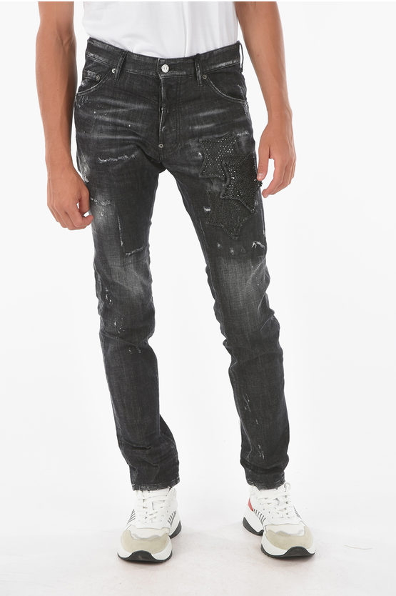 Dsquared2 16cm Distressed COOL GUY Jeans with Rhinestones men - Glamood ...