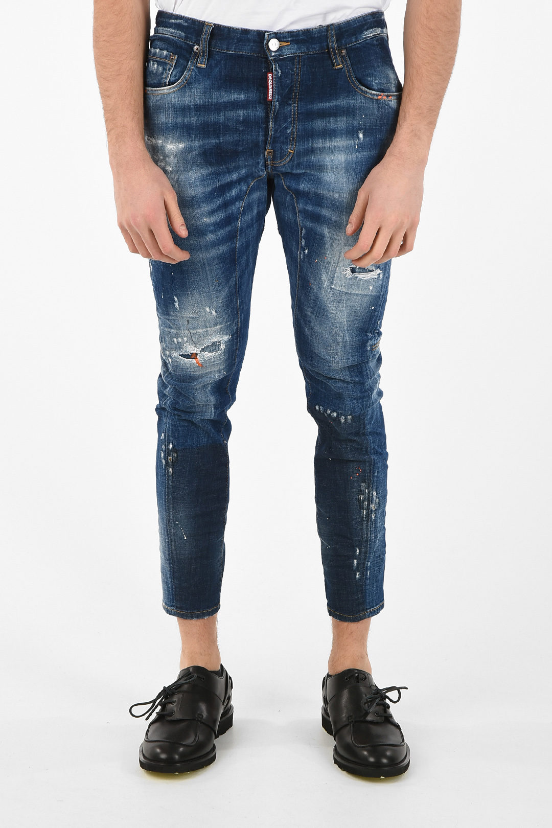 16cm Printed Distressed TIDY BIKER Jeans