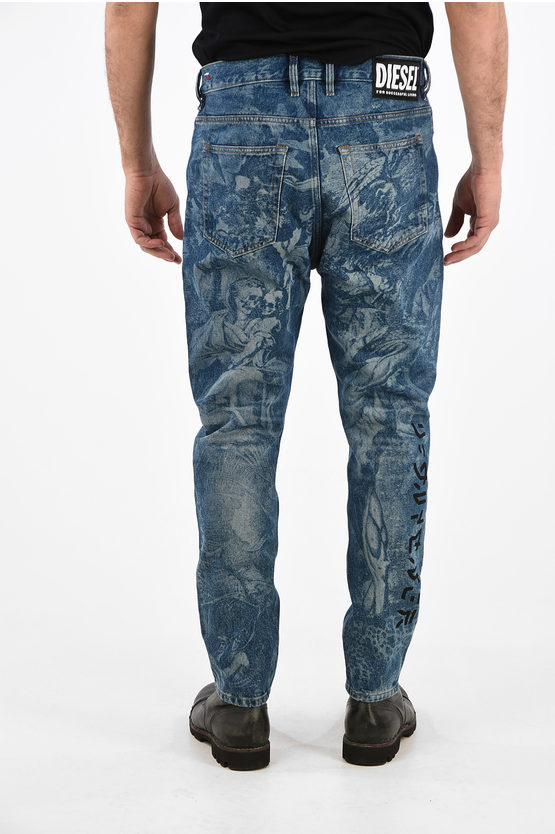 パンツ DIESEL D-VIDER JOGG JEANS Diesel 16cm Skulls Print D-VIDER-SP4 Carrot Fit Jeans L32