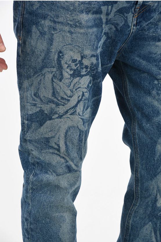 ★専用★DIESEL D-VIDER-SP4 デニム スカル Diesel 16cm Skulls Print D-VIDER-SP4 Carrot Fit Jeans L32