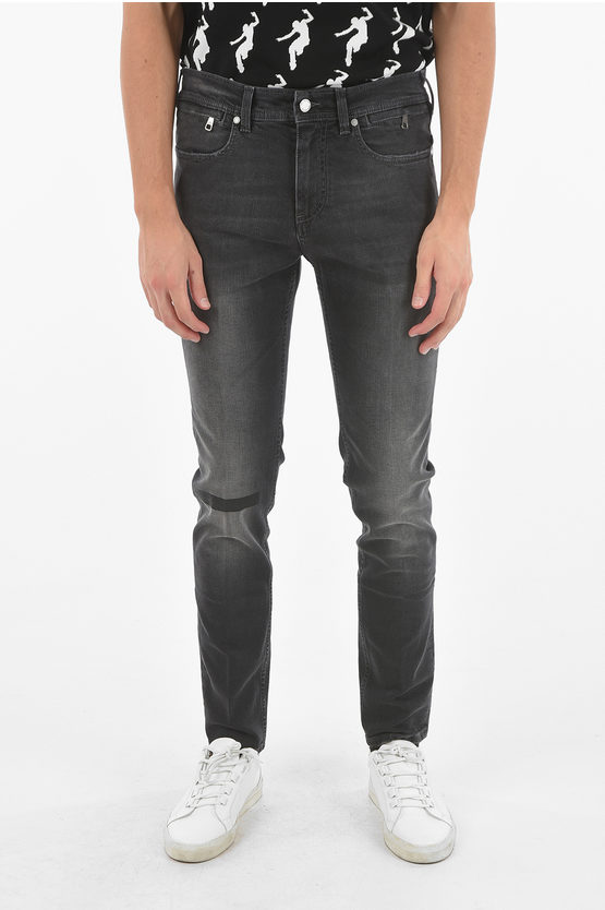 Neil Barrett 16cm Vanished Skinny Fit Jeans In Grey