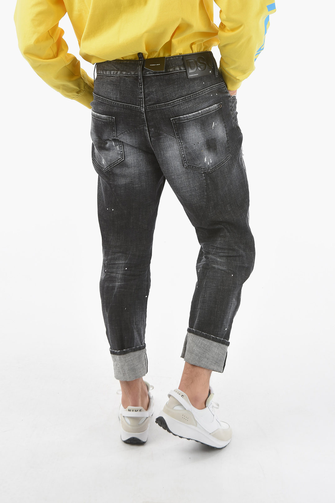 18cm Cuffed Hem Stretch denim COMBAT Jeans