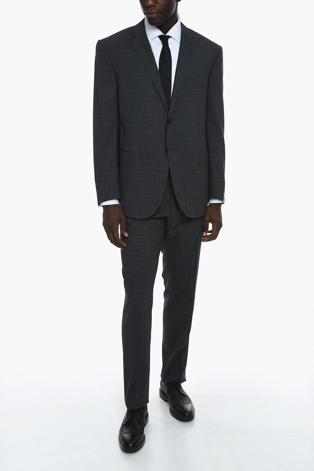 Corneliani 2 Button Wool Blend Suit with Side Splits men - Glamood Outlet