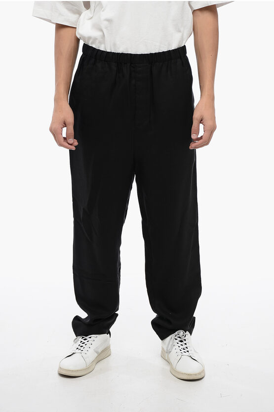 SAINT LAURENT 2-POCKET VISCOSE BLEND PANTS WITH ELASTIC WAISTBAND 