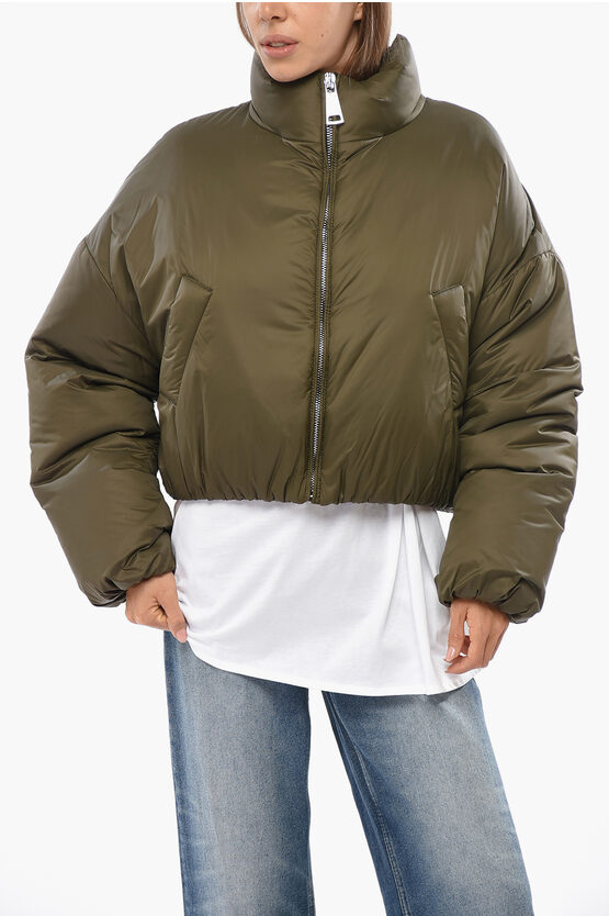 Khrisjoy 2 Pockets Nylon Joy Cropped Down Jacket