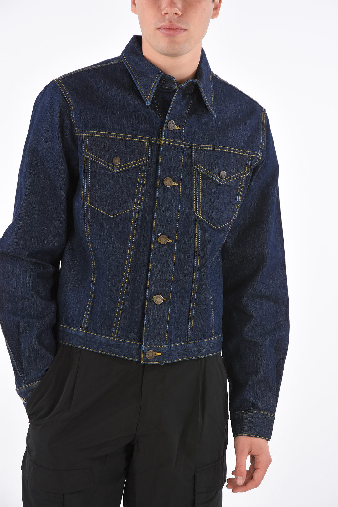 Warm Fleece Denim Jacket Men's Casual Flap Pocket Jacket - Temu