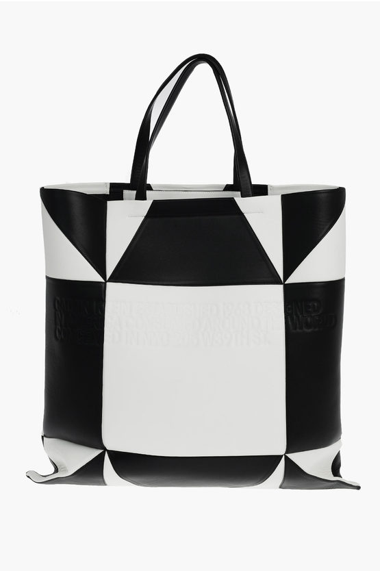 Calvin Klein 205w39nyc Two Tone Leather Maxi Tote Bag