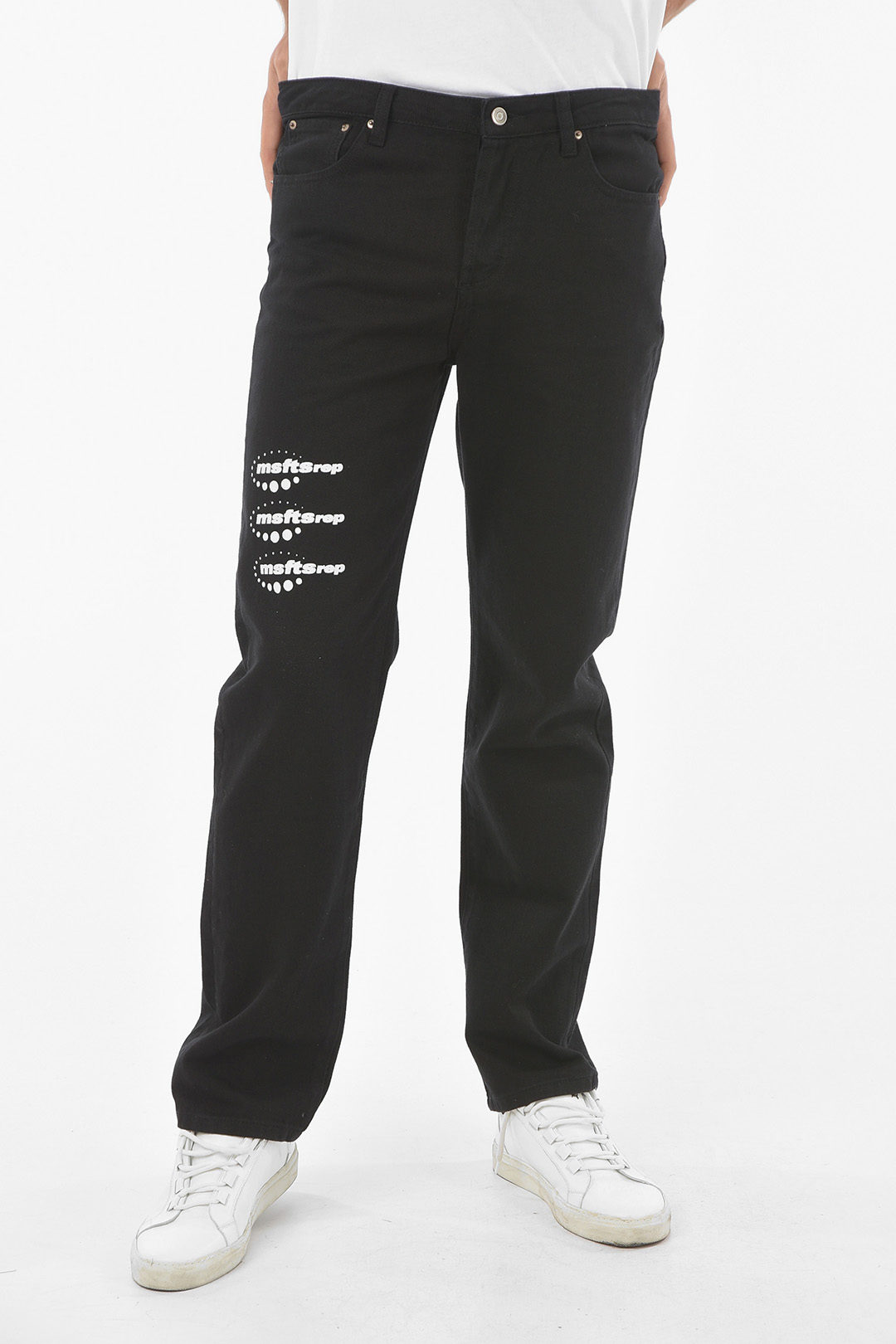 pauze Terminologie berouw hebben MSFTSrep 20cm logo printed regular waist jeans men - Glamood Outlet