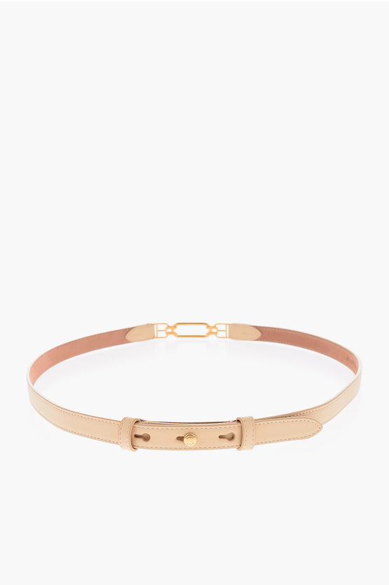 Bally 20mm Textured Leather VESTIGE Belt with Golden Logo women ...