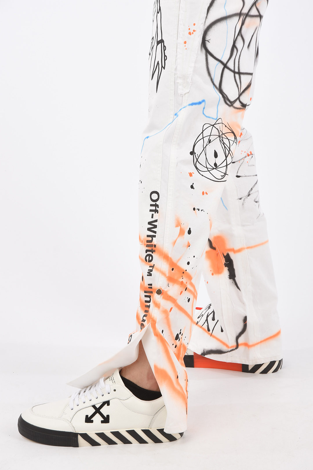 Off-White 22cm Split Ankle FUTURA RAINBOW CARPENTER Jeans men