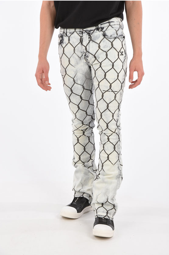 Off-White 24cm Fence STACKED skinny fit jeans men Glamood Outlet