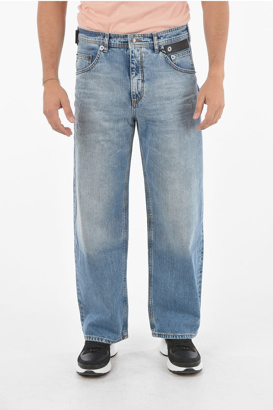 Neil Barrett 25cm 5 Pockets Baggy Fit Jeans In Blue