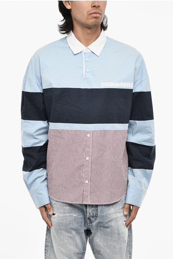 Dsquared2 3 Button Casual Shirt With Striped Hem