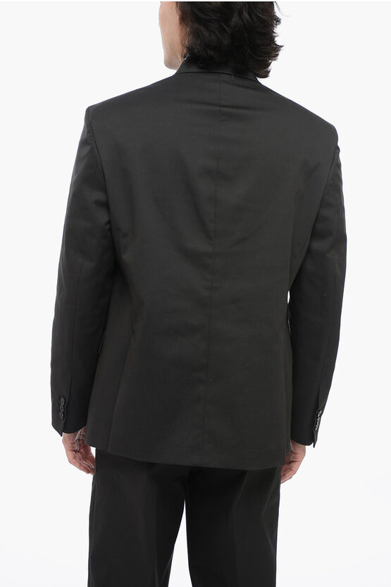3-Button Cotton-Blend Suit with Flap Pockets