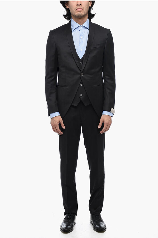 Shop Corneliani 3 Piece Cerimonia Academy Suit With Shawl Lapel