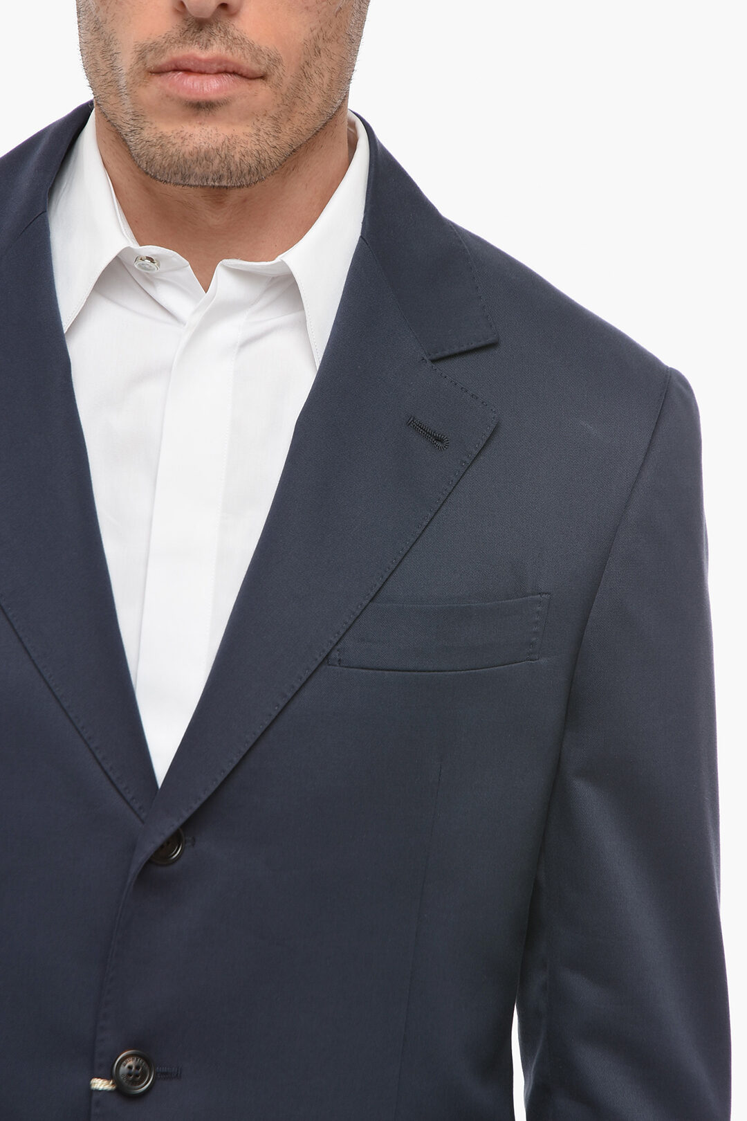 Single-breasted cotton-blend suit