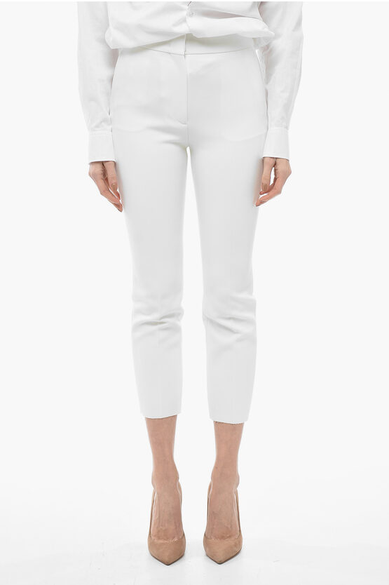 Msgm 3 Pocket Slim Fit Trousers With Hidden Closure In White