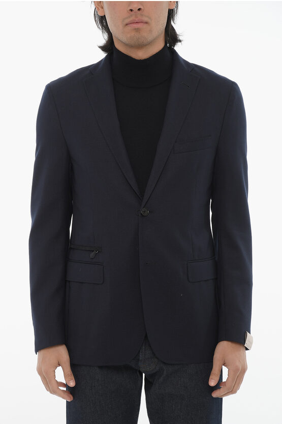 Corneliani 3-pocketed Gate Virgin Wool Unlined Blazer In Blue