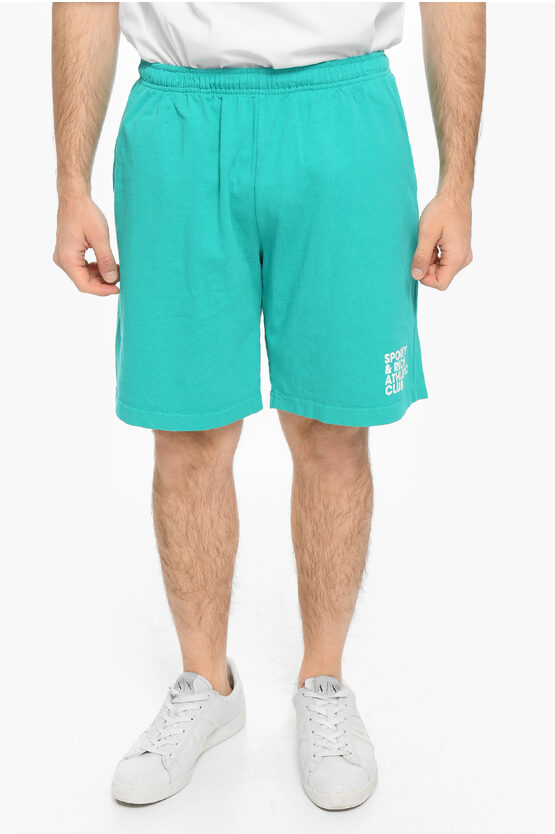 Sporty And Rich 3 Pockets Cotton Shorts In Blue