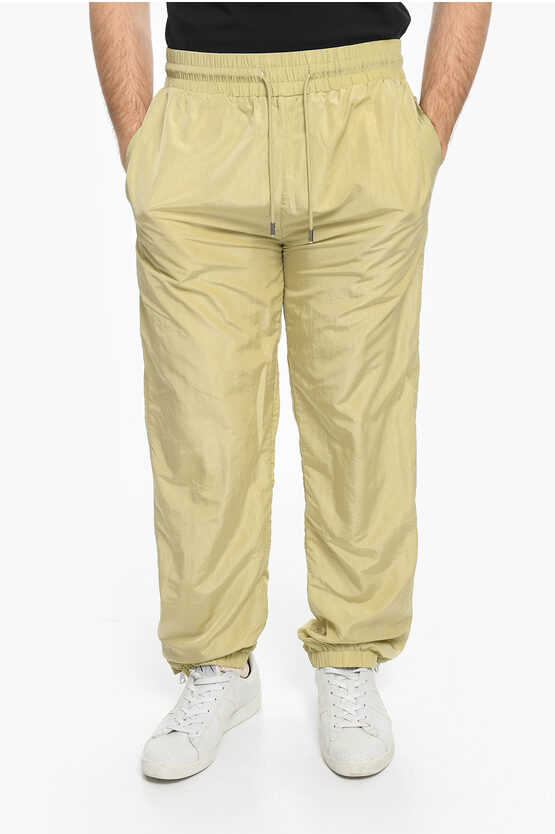 Just Don 3 Pockets Nylon Pants With Ankle Zip In Yellow