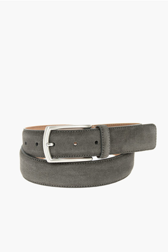 Ermenegildo Zegna 30mm Suede Leather Belt In Black